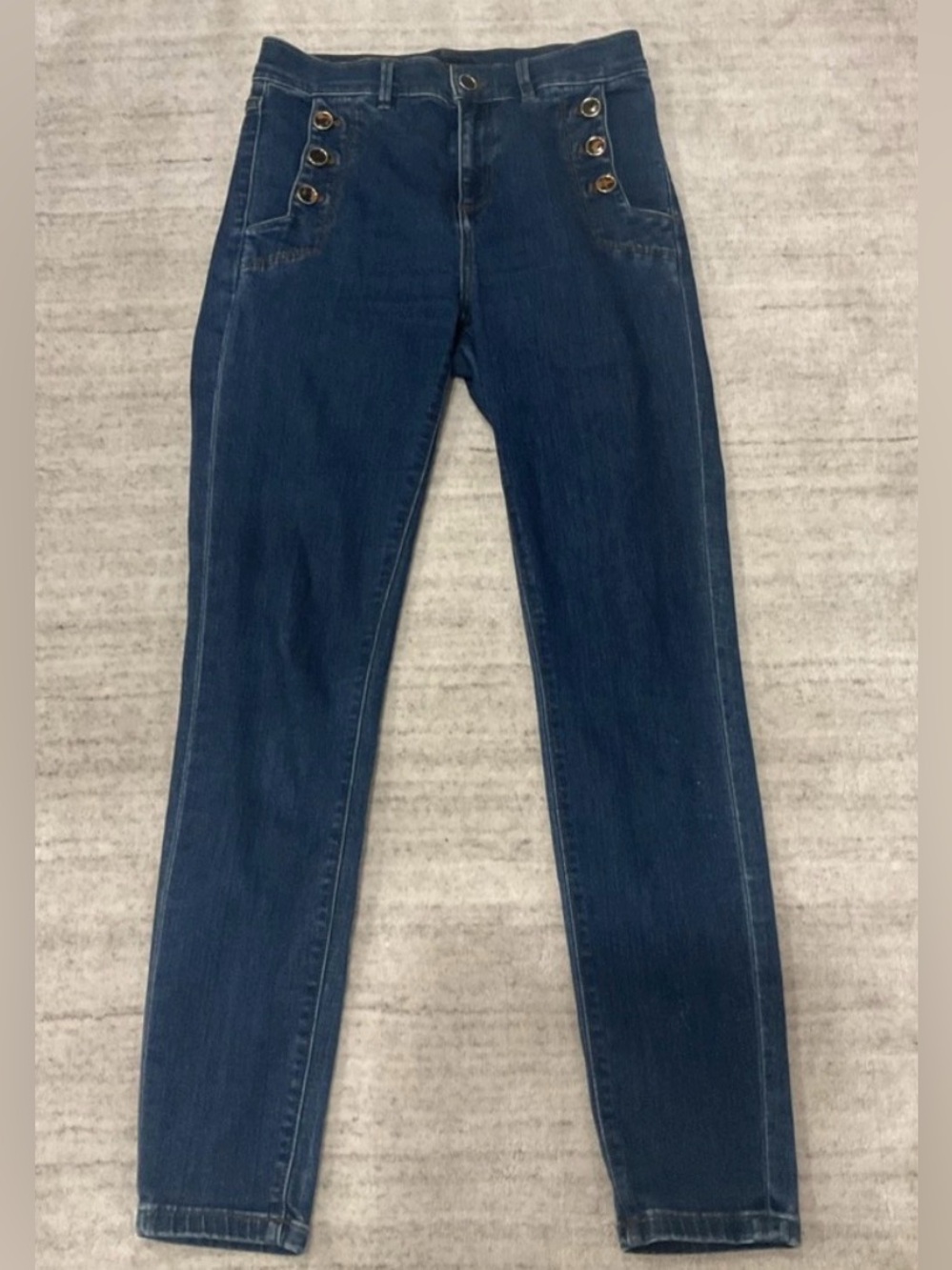 Ann Taylor High Waist Jean with Sailor Look Pockets .